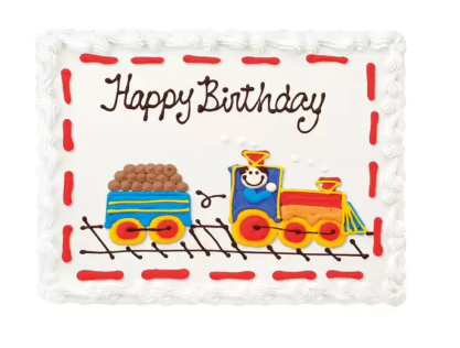 Decorated Sheet Cake with Chocolate Cream Icing {TRAIN} - Order 1 Week Ahead