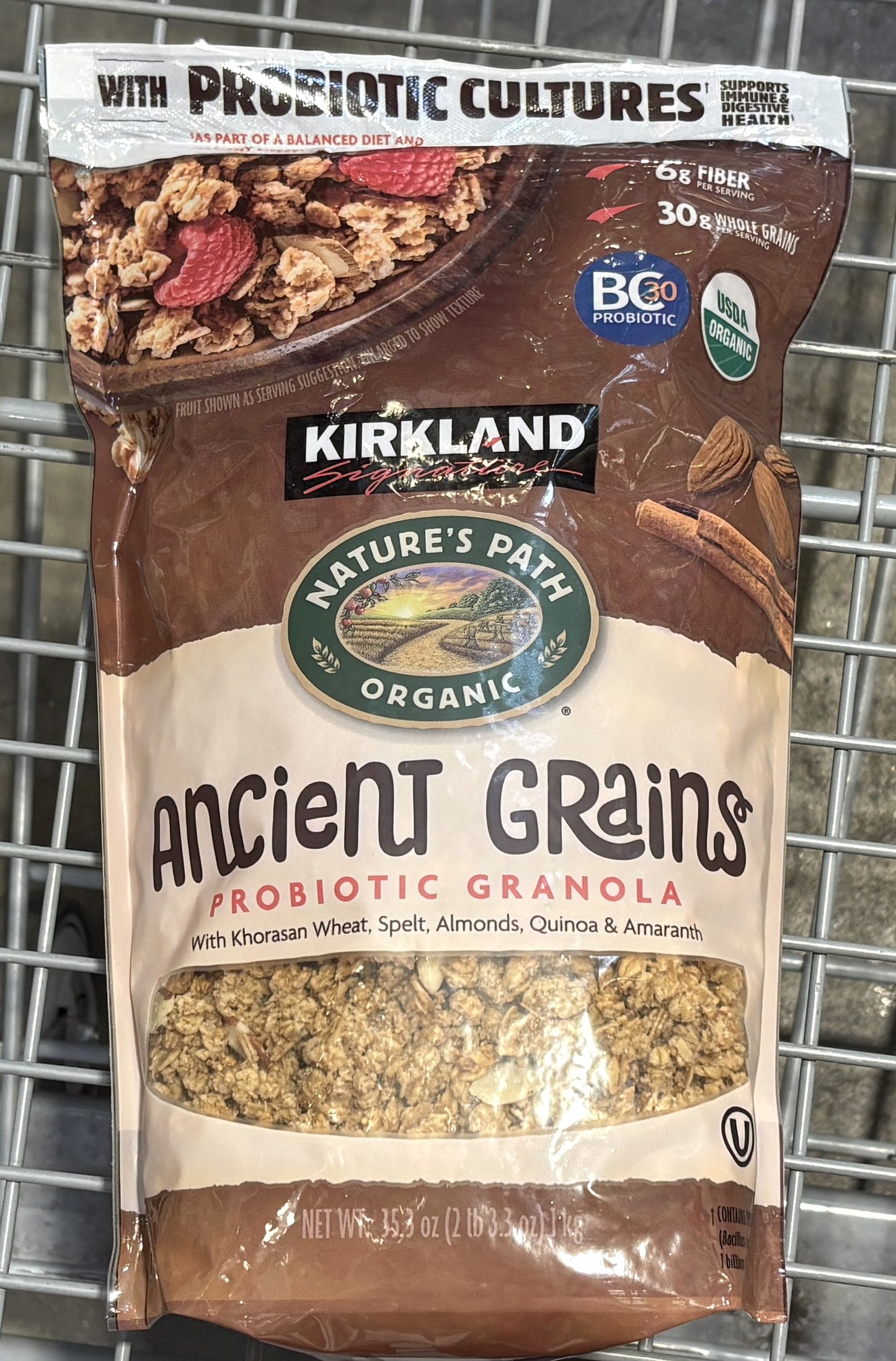 Kirkland Signature 有機オーガニック プロバイオテック グラノーラ Grains 1-kg