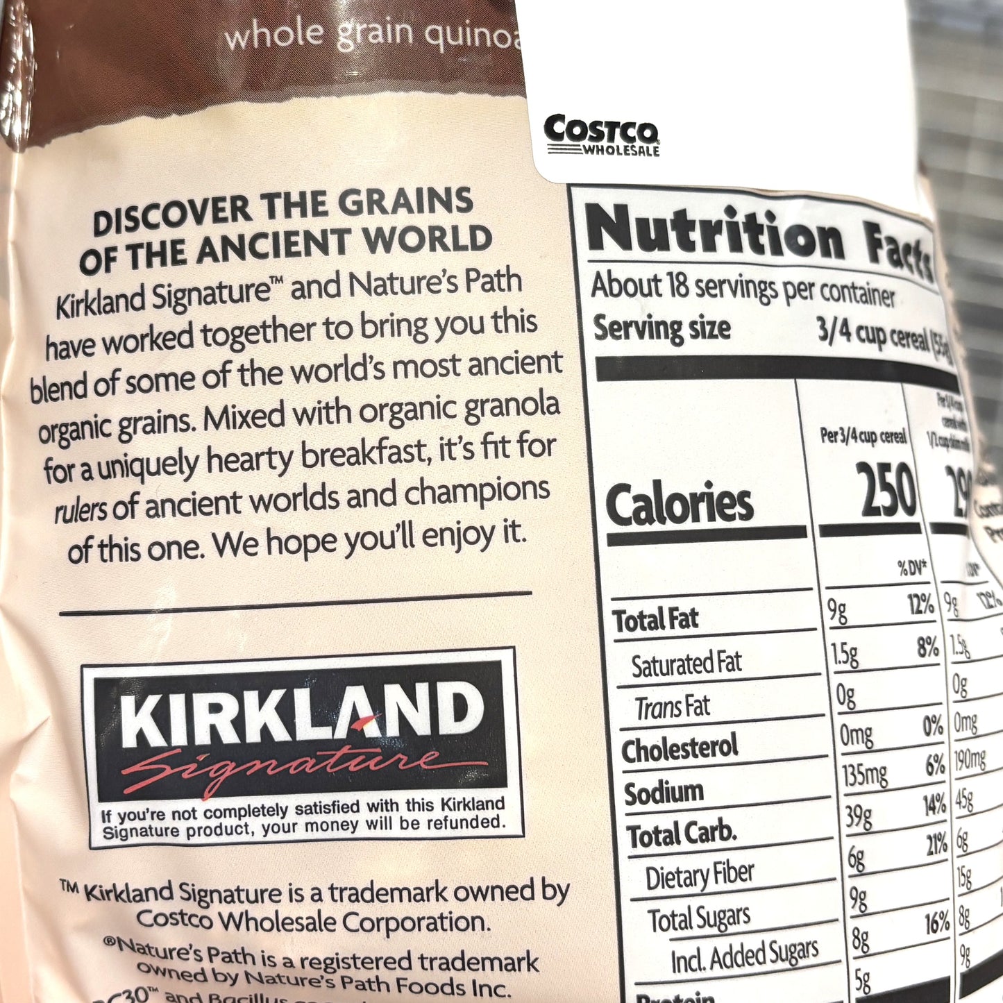 Kirkland Signature 有機オーガニック プロバイオテック グラノーラ Grains 1-kg