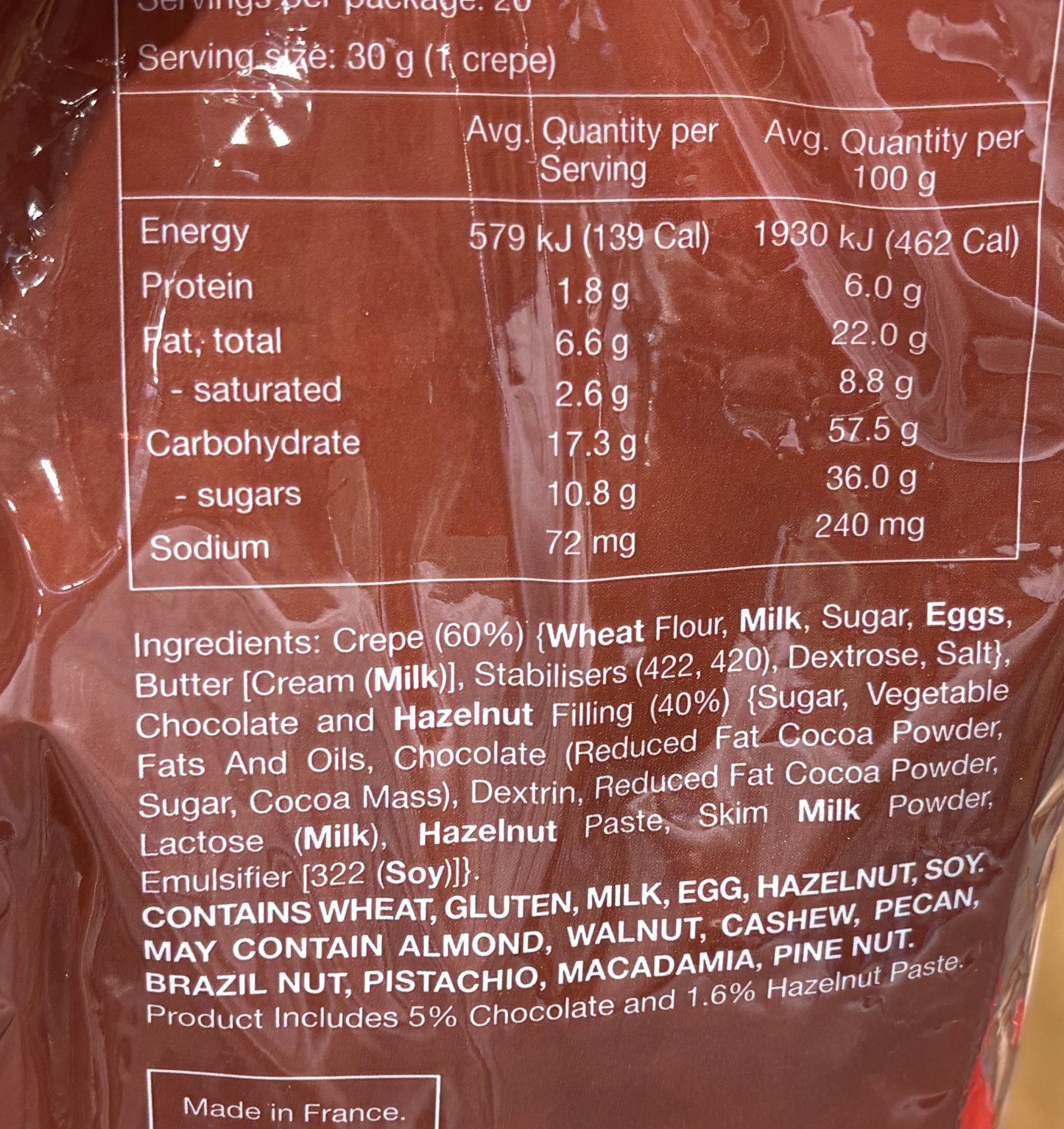 St. Michel French Chocolate Crepes 30-g x 20-ct