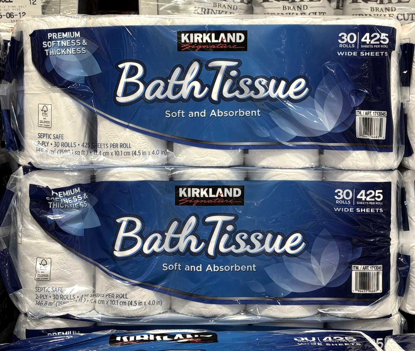 Kirkland Signature Embossed Bath Tissue (30-roll pack) x 2-ct Shipping fee included