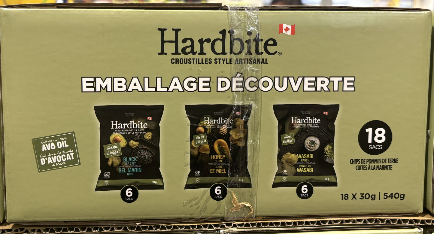 Hardbite Avocado Oil POTATO Chips Variety Pack (18 x 30g)