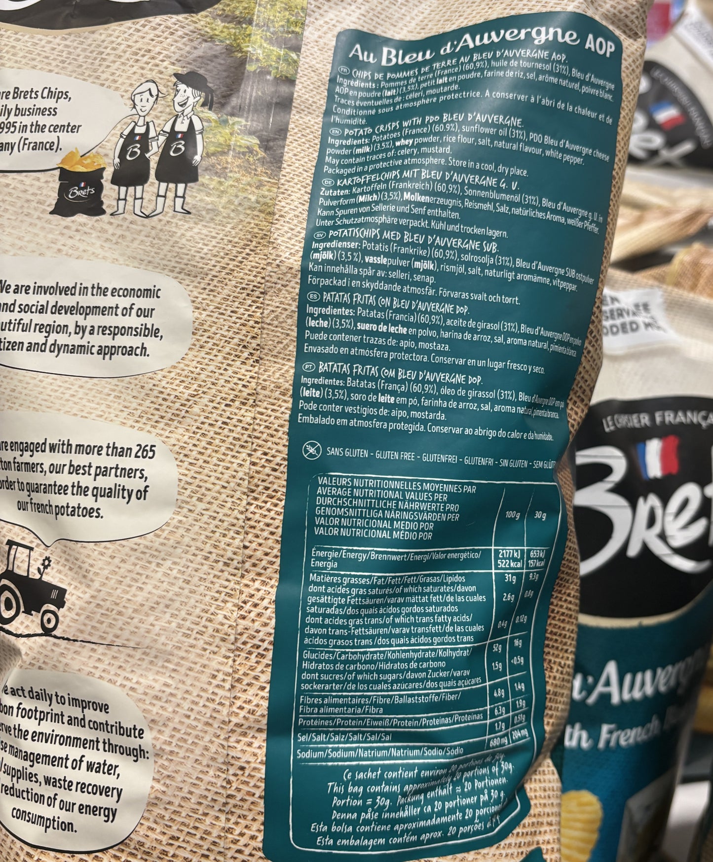 BRETS ポテトチップス ブルーチーズ味 (625-g bag)