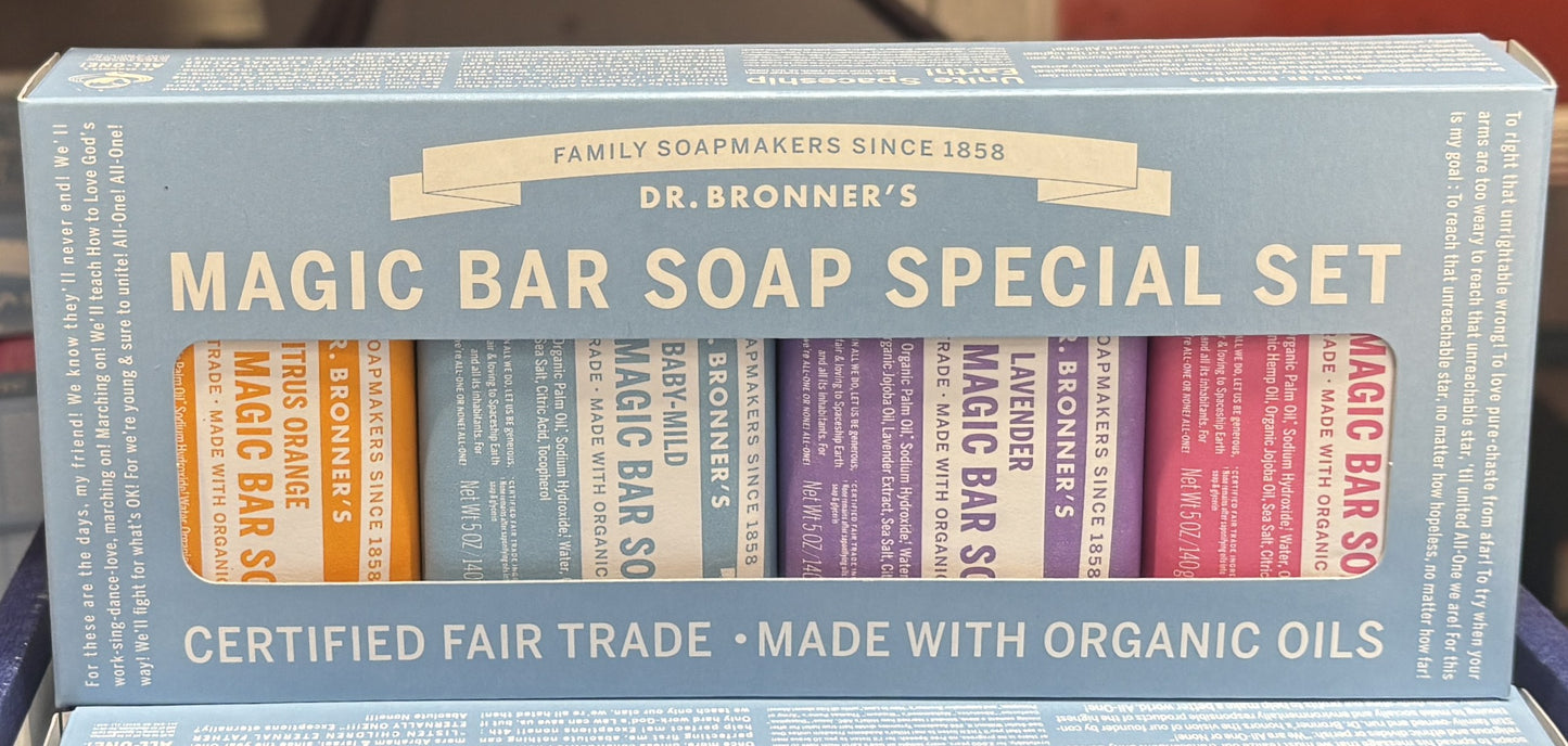 Dr. Bronner's Magic Soap Bars Assorted 4-ct