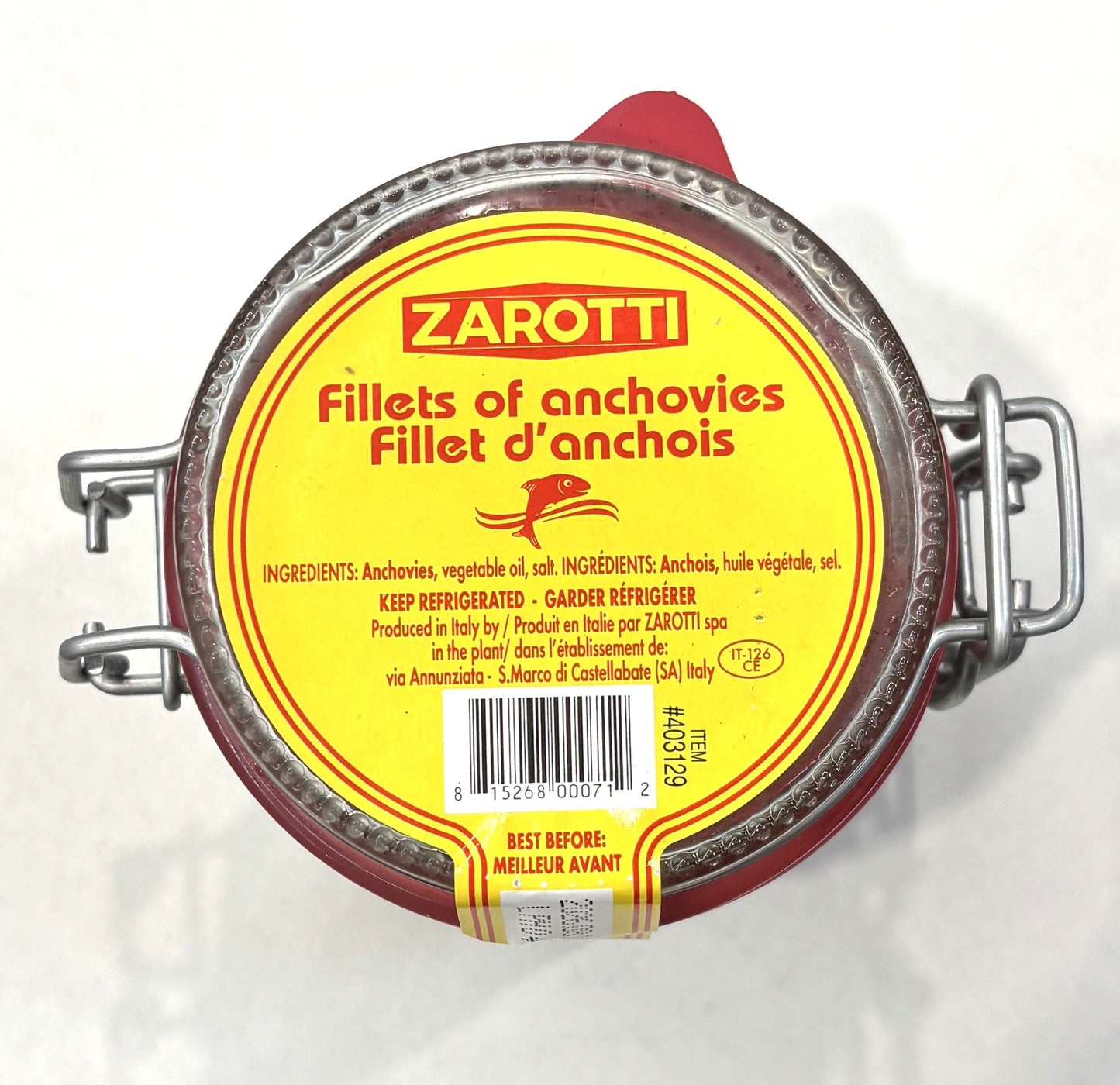 Zarotti Fillets of Anchovies (230g)
