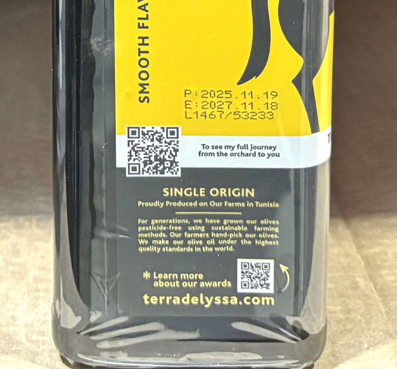 Terra Delyssa Organic Extra Virgin Olive Oil (1L x 2-Pack)