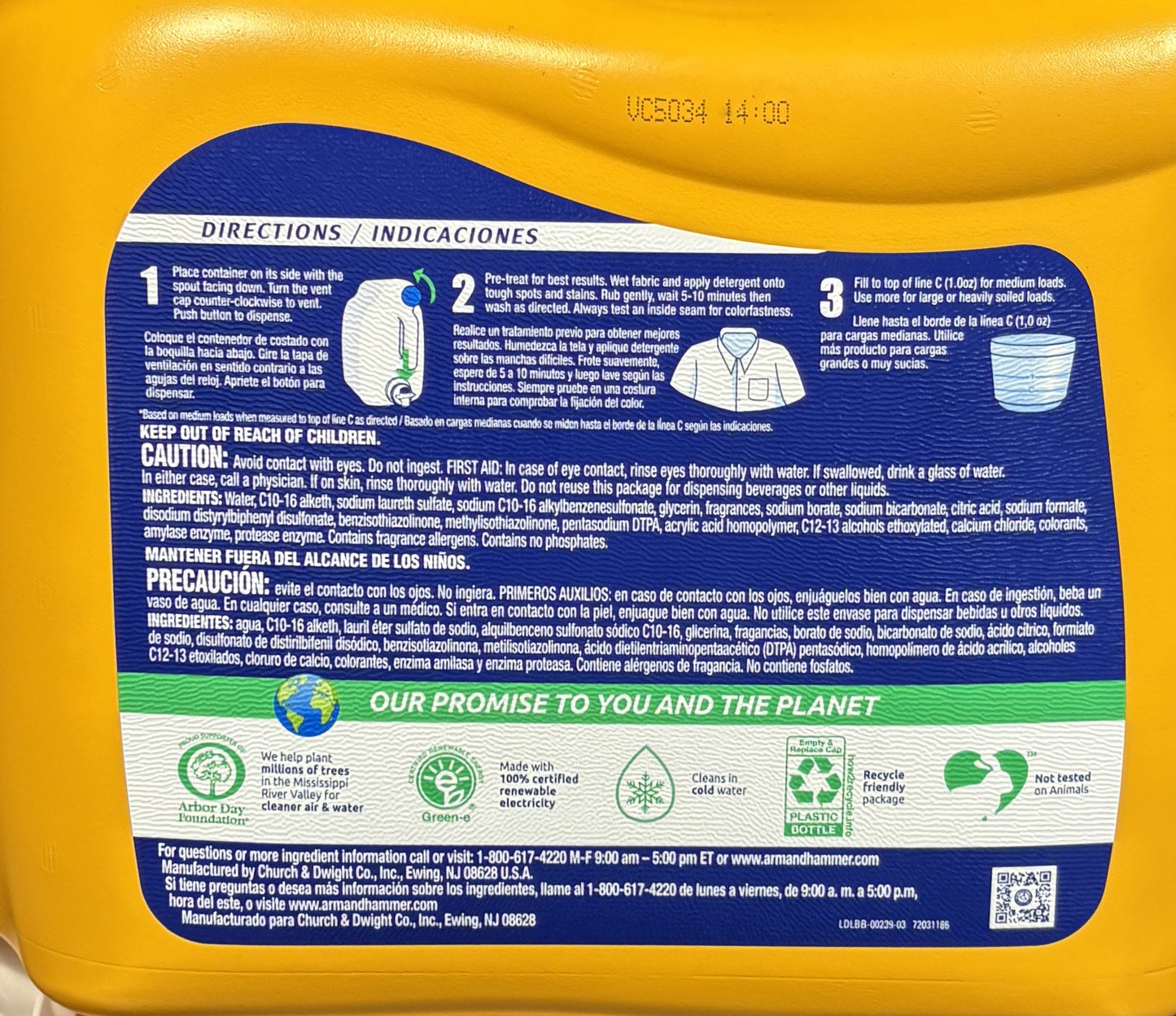 Arm & Hammer 液体洗濯洗剤 プラス オキシクリーン フレッシュな香り 5.91-L (200 Loads)
