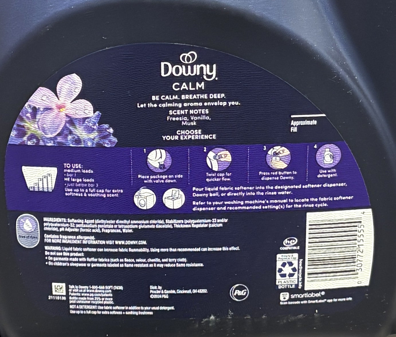 Ultra Downy Calm Lavender & Vanilla Bean Fabric Softener (3.28-l)