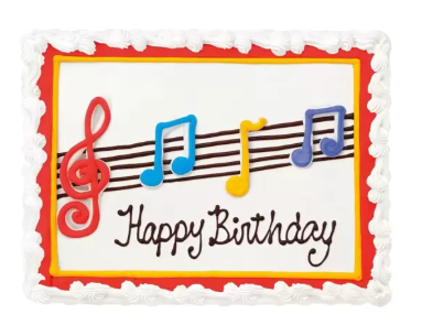 Decorated Sheet Cake {MUSIC} - Order 1 Week Ahead