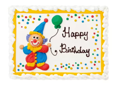 Decorated Sheet Cake [CLOWN} - Order 1 Week Ahead