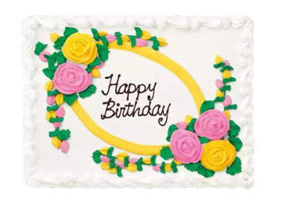 Decorated Sheet Cake {ROSES} - Order 1 Week Ahead