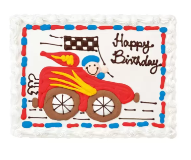 Decorated Sheet Cake {RACE CAR} - Order 1 Week Ahead
