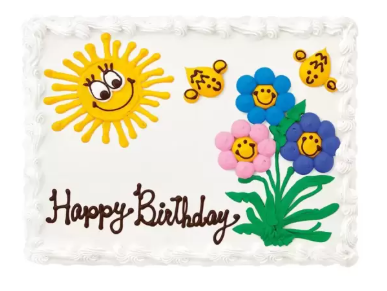 Decorated Sheet Cake {SMILING SUN} - Order 1 Week Ahead