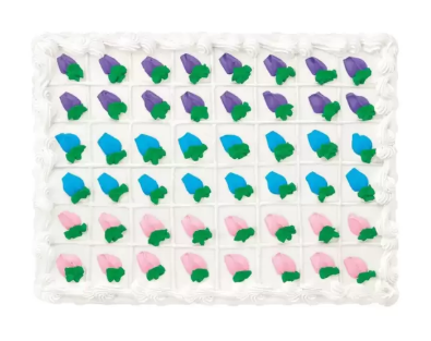 Decorated Chocolate Sheet Cake Scored Rosebuds (frozen) - 1 Week Advance Order Required