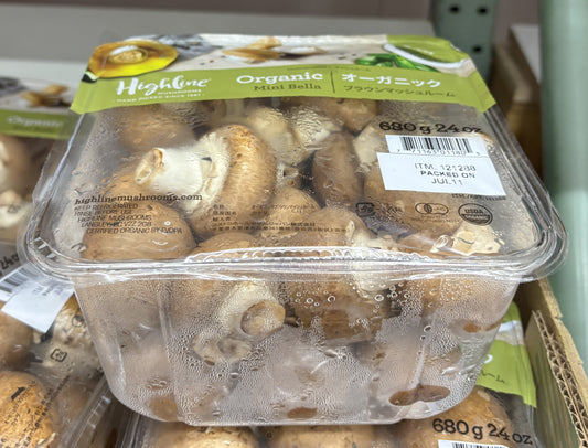 Fresh Organic Brown Mushrooms (680-g Cel Pack)