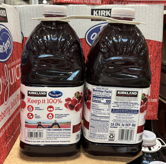 Kirkland Signature Ocean Spray クランベリー ジュース  (PET bottles) 2.83-L x 2-ct