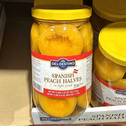 Del Destino Spanish Peach Halves in Light Syrup (1.9kg)