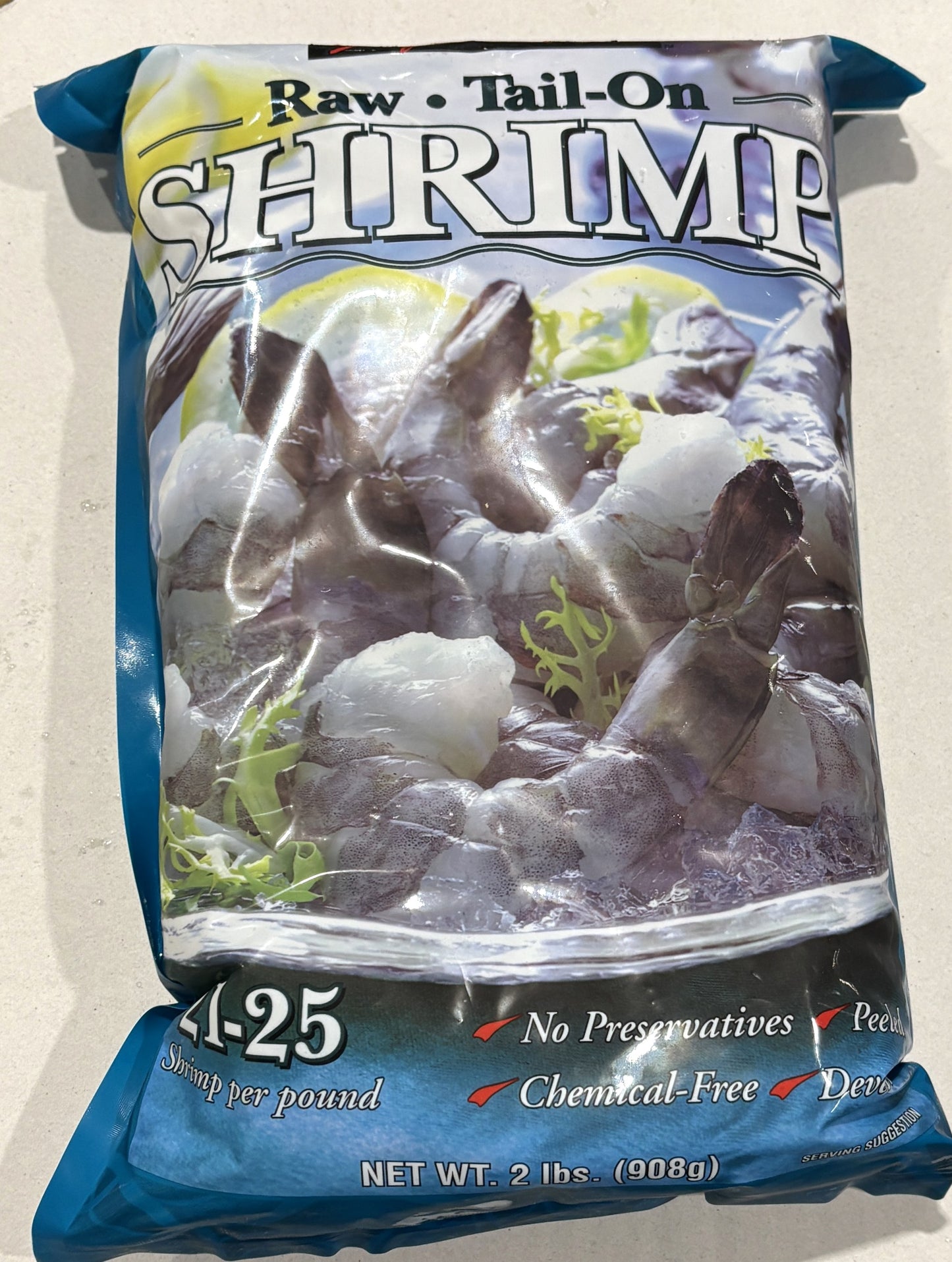 KS Frozen 生えび - 尾付き (21-25 Shrimp per Pound)