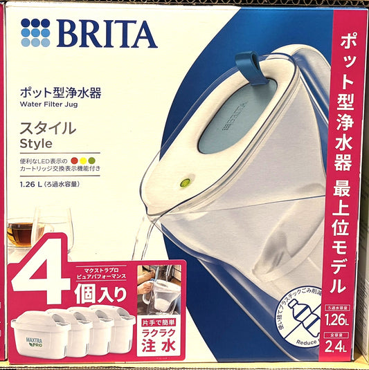 ブリタ スタイル 2.4-L ポット型 浄水器 MAXTRA カートリッジ4個付き
