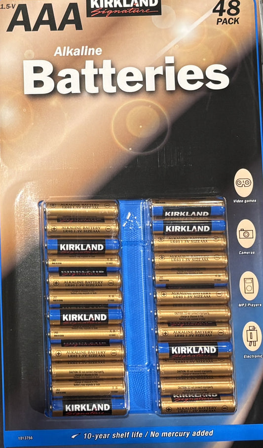 Kirkland Signature AAA (Tan-4) Alkaline Batteries (48-ct)