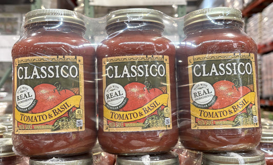 Classico Tomato & Basil Pasta Sauce (3 glass jars)