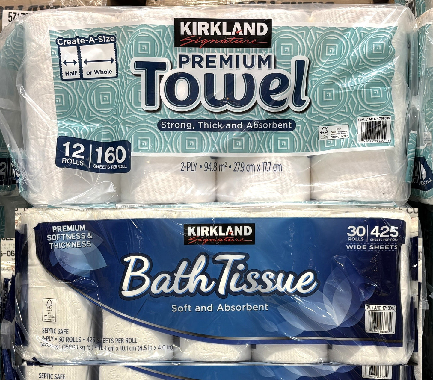 Kirkland Signature Paper Towel & Bath Tissue set Shipping fee included