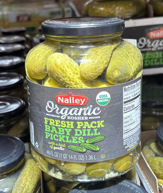 Nalley Organic Kosher Baby Kosher Dills (glass jar) 1.36-L