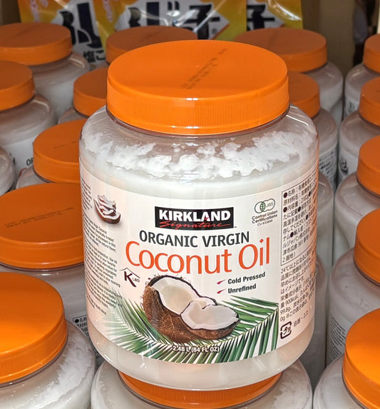 Kirkland Signature オーガニック ココナッツオイル Cold Pressed Unrefined 2.48-L