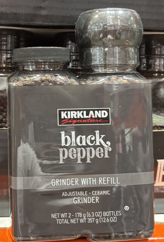 Kirkland Signature ブラックペッパー ミル付き (178-g x 2-ct)