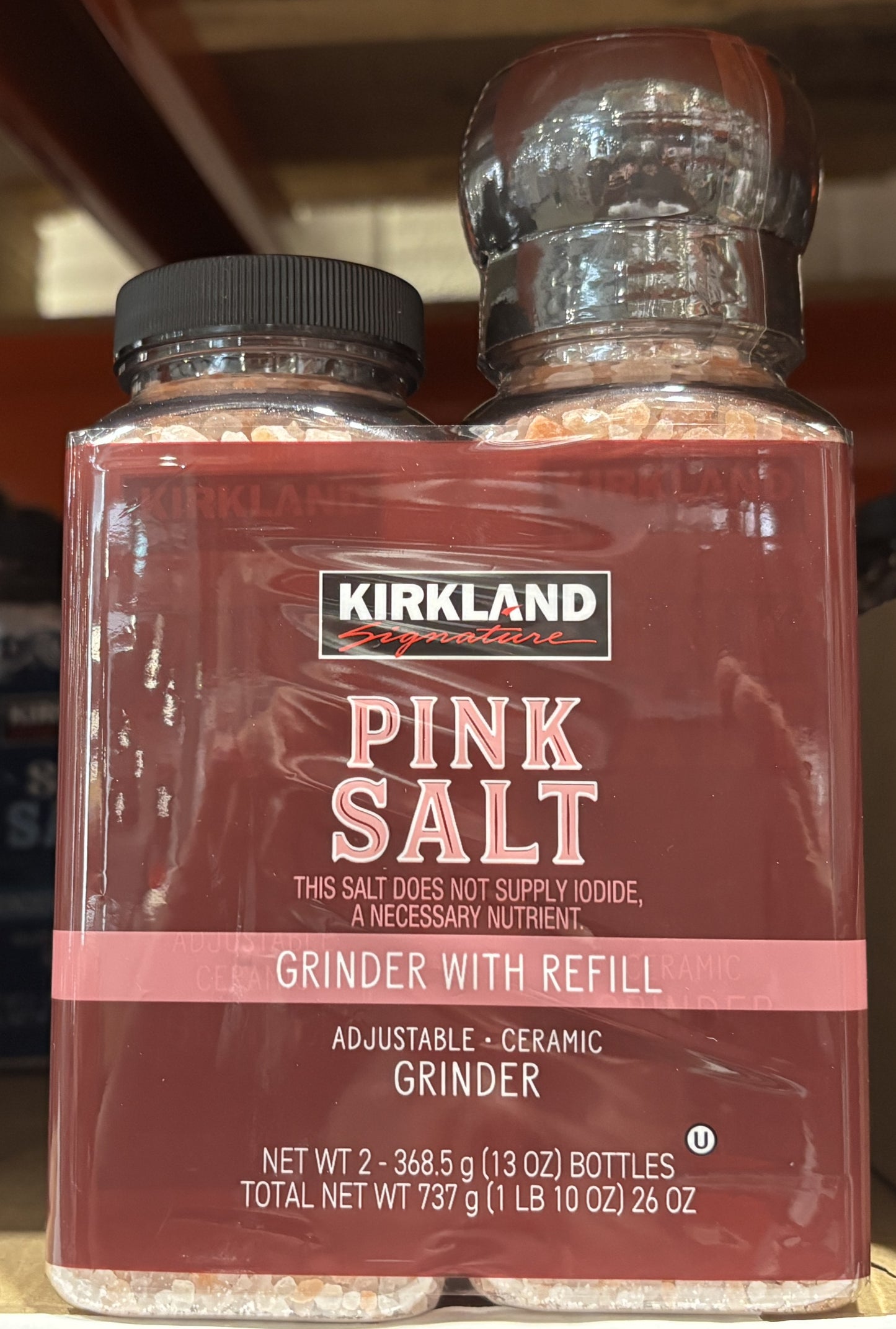 Kirkland Signature ピンクソルト 岩塩 ミル付き 368.5-g x 2-ct