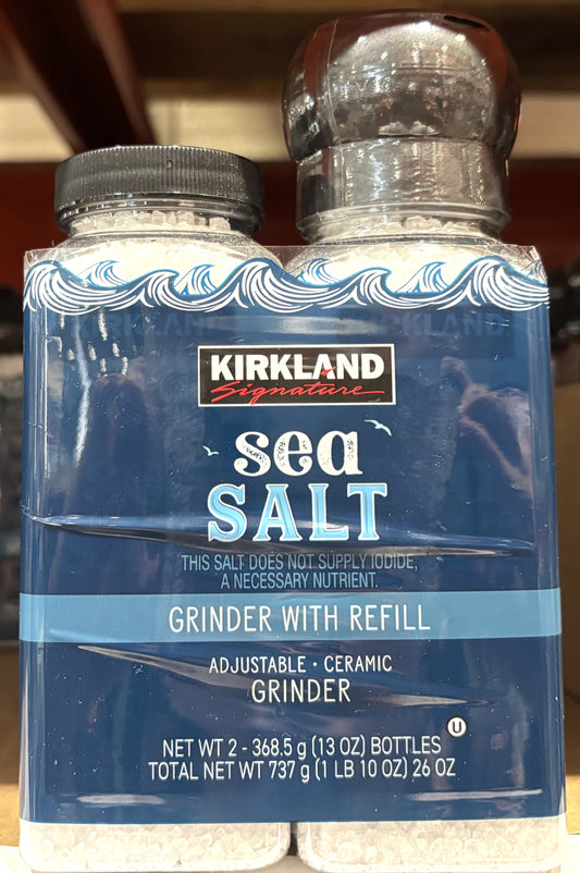 Kirkland Signature シーソルト グラインダー and Refill (368.5-g x 2-ct)