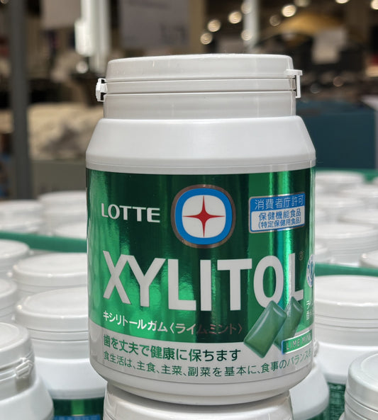 ロッテ キシリトール シュガーレス チューインガム ライムミント (plastic jar) 290-g