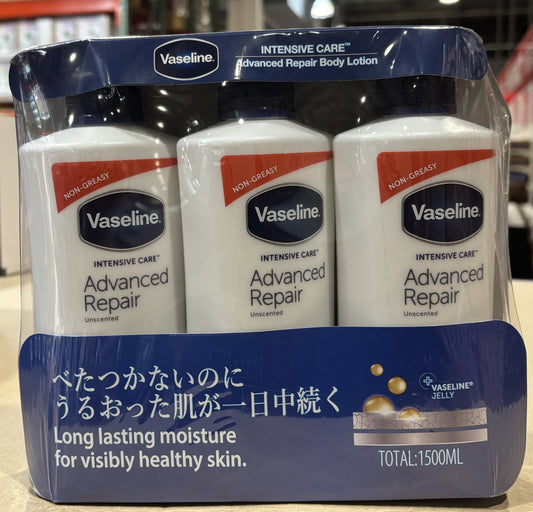 Vaseline Intensive Care Advanced Repair unscented (3 x 500-ml)