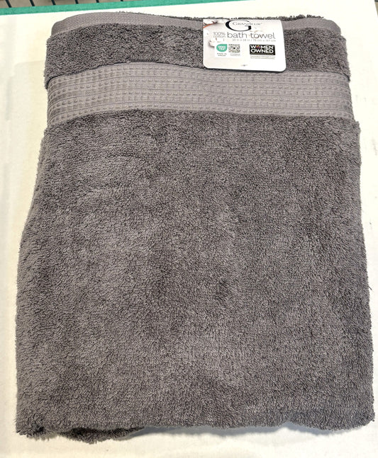 Grandeur Gunmetal Gray 100% Cotton Bath Towel 76x147-cm