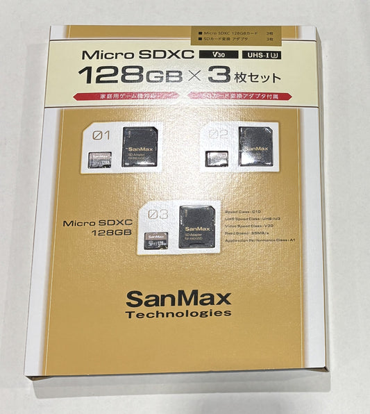 SanMax Micro SDXC SD Card 128GB x 3
