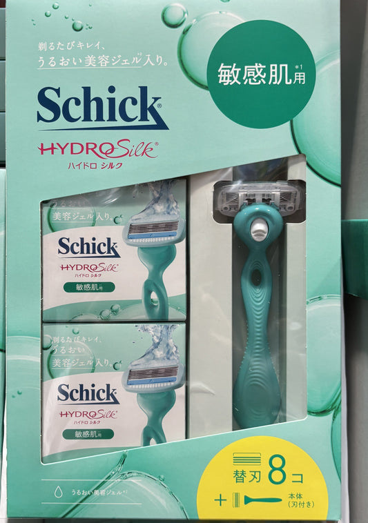 Schick Hydro Silk 本体 ＋ 替刃８コ 敏感肌用 美容ジェル入り