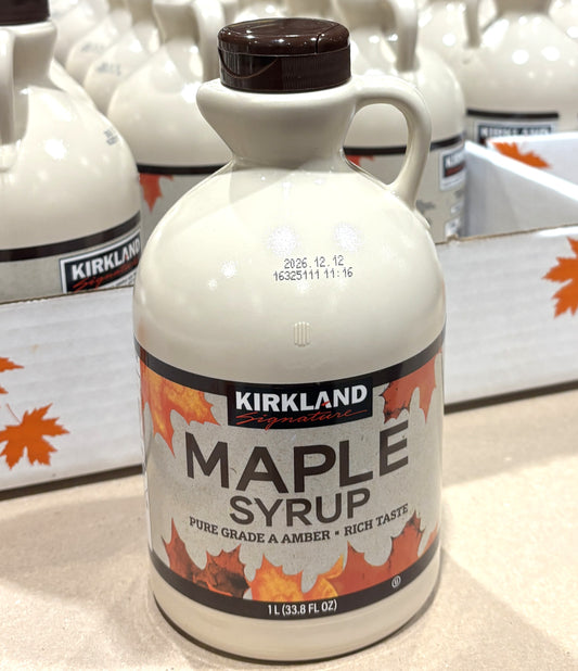 Kirkland Signature メープルシロップ Pure Grade A Amber (1L Jug)
