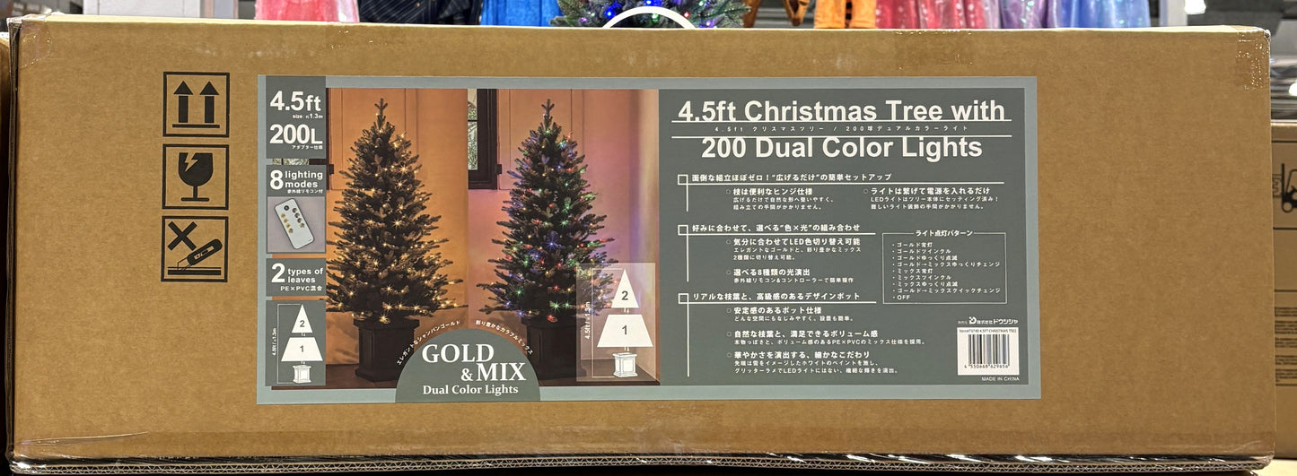4.5ft Christmas Tree with 200 Dual Color Lights - Shipping Fee included