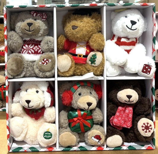 Plush Ornaments 6pcs Assortment