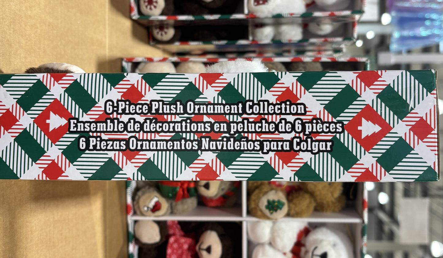 Plush Ornaments 6pcs Assortment