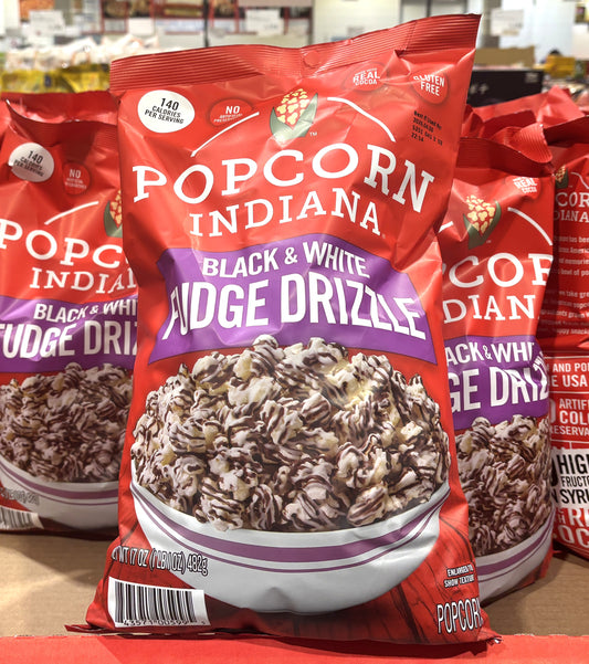 POPCORN INDIANA Black & White Fudge DrizzlePopcorn (482-g bag)