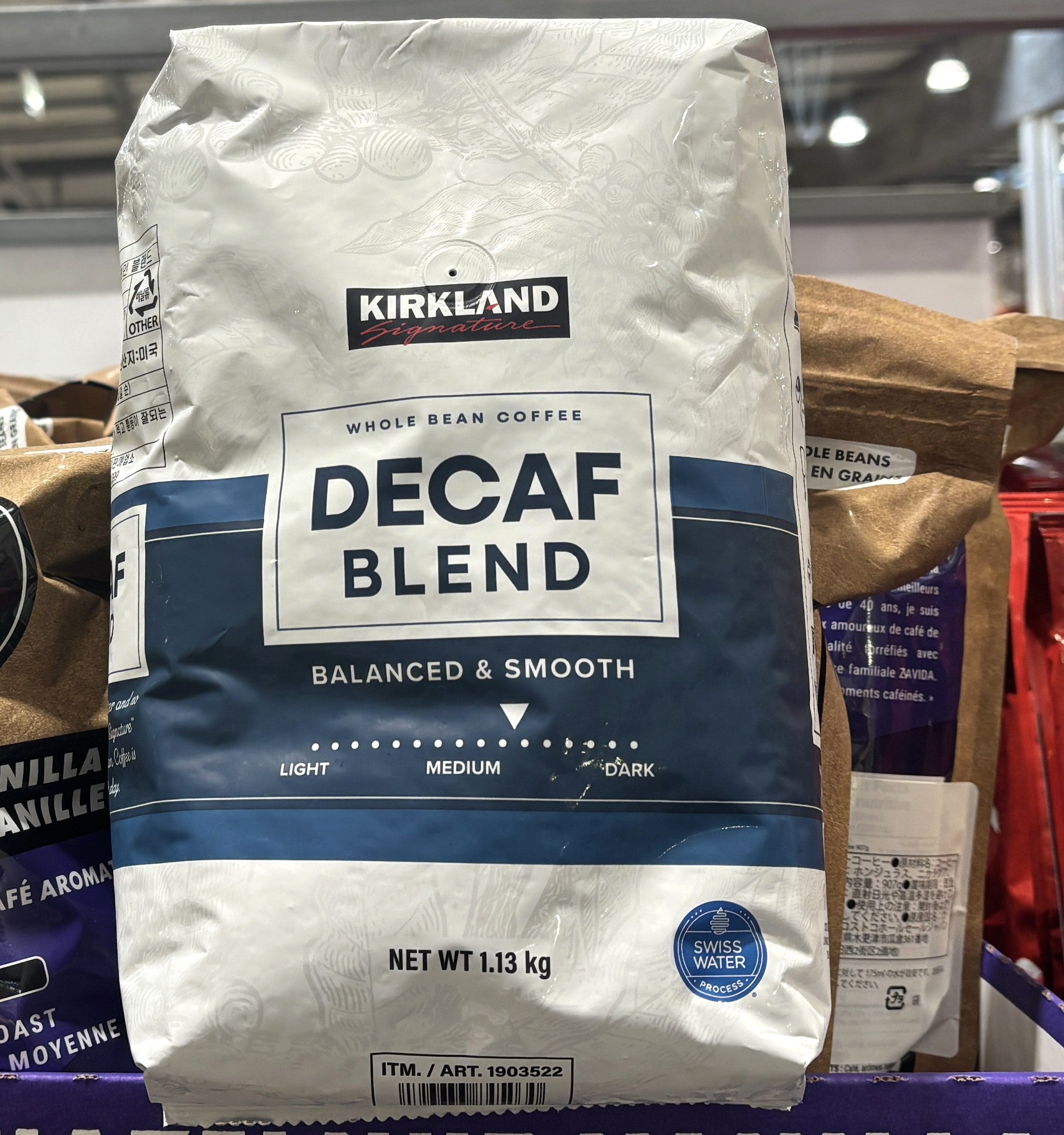 Kirkland Signature デカフェブレンド コーヒー豆 1.13-kg