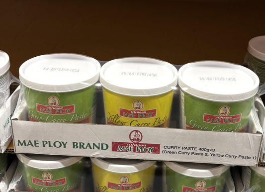 MAE PLOY カレーペースト 400g x 3 グリーン x 2, イエロー x 1