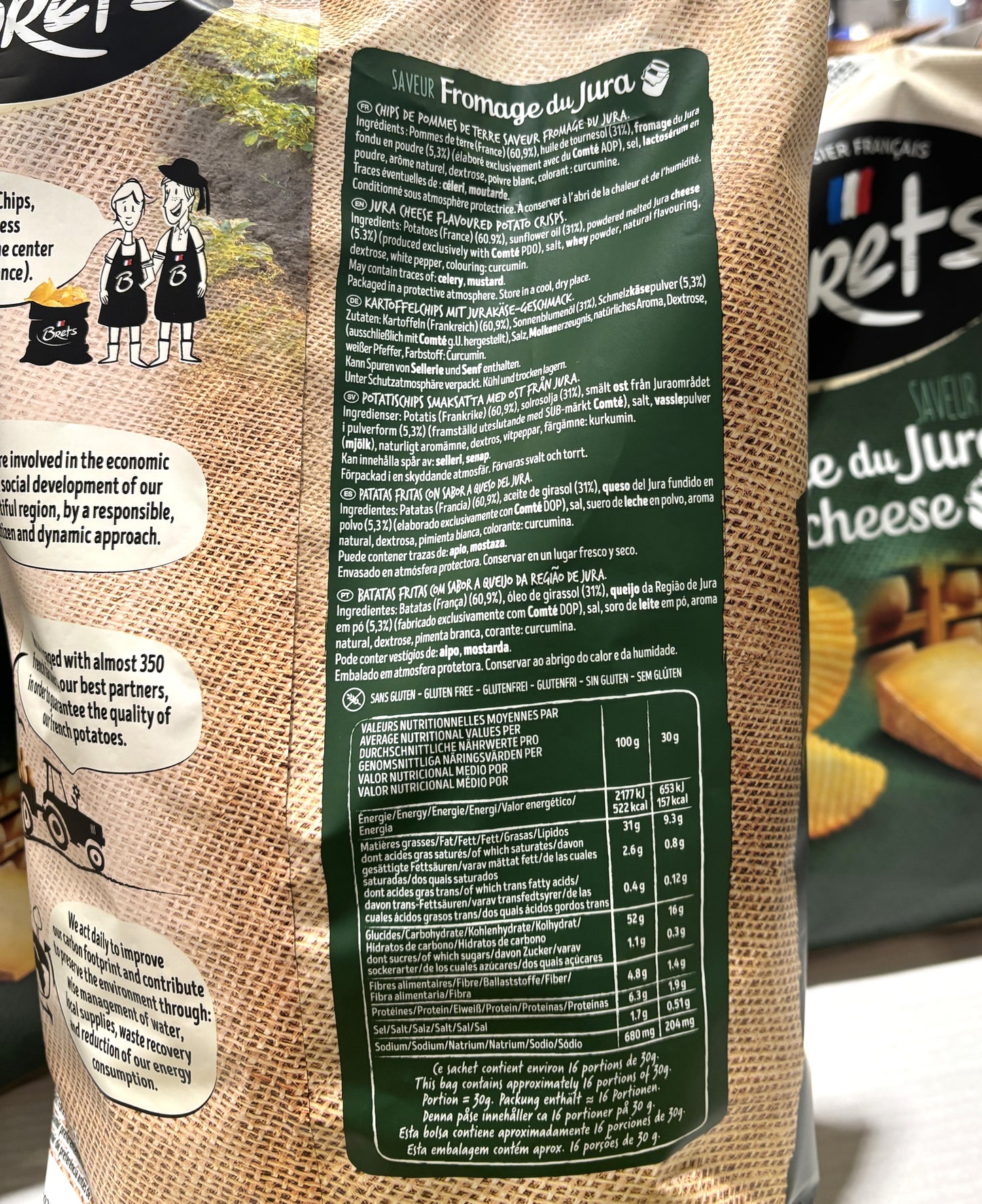 BRETS ポテトチップス ジュラチーズ味 (500-g bag)