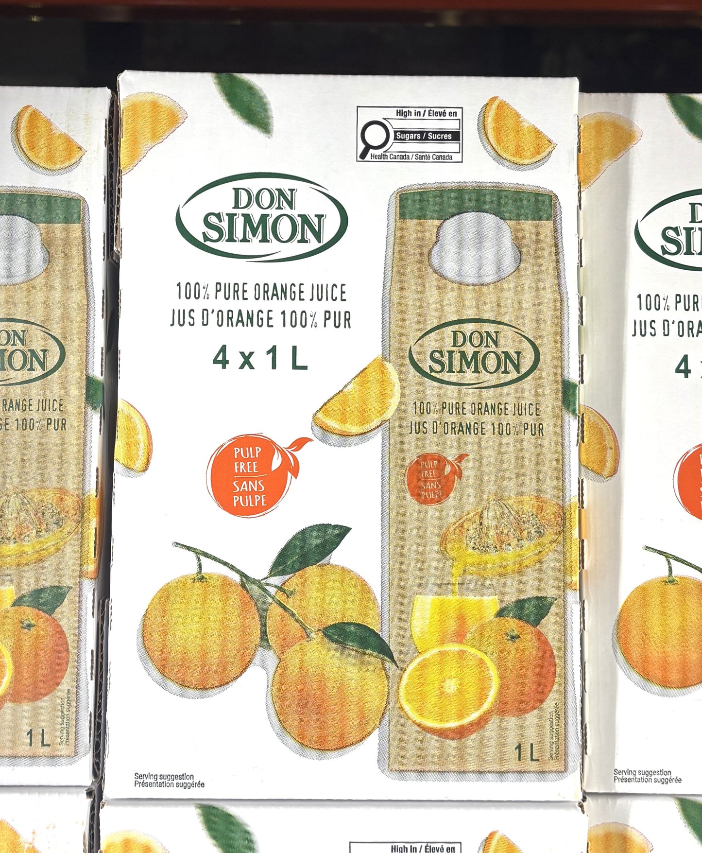 DON SIMON ストレートオレンジジュース (1.0-L x 4-ct paper packs)
