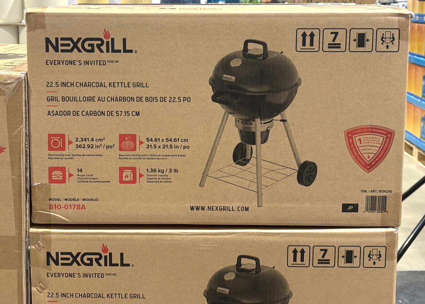 NEXGRILL 22.5-in (56cm) チャコールケトル グリル カバー付