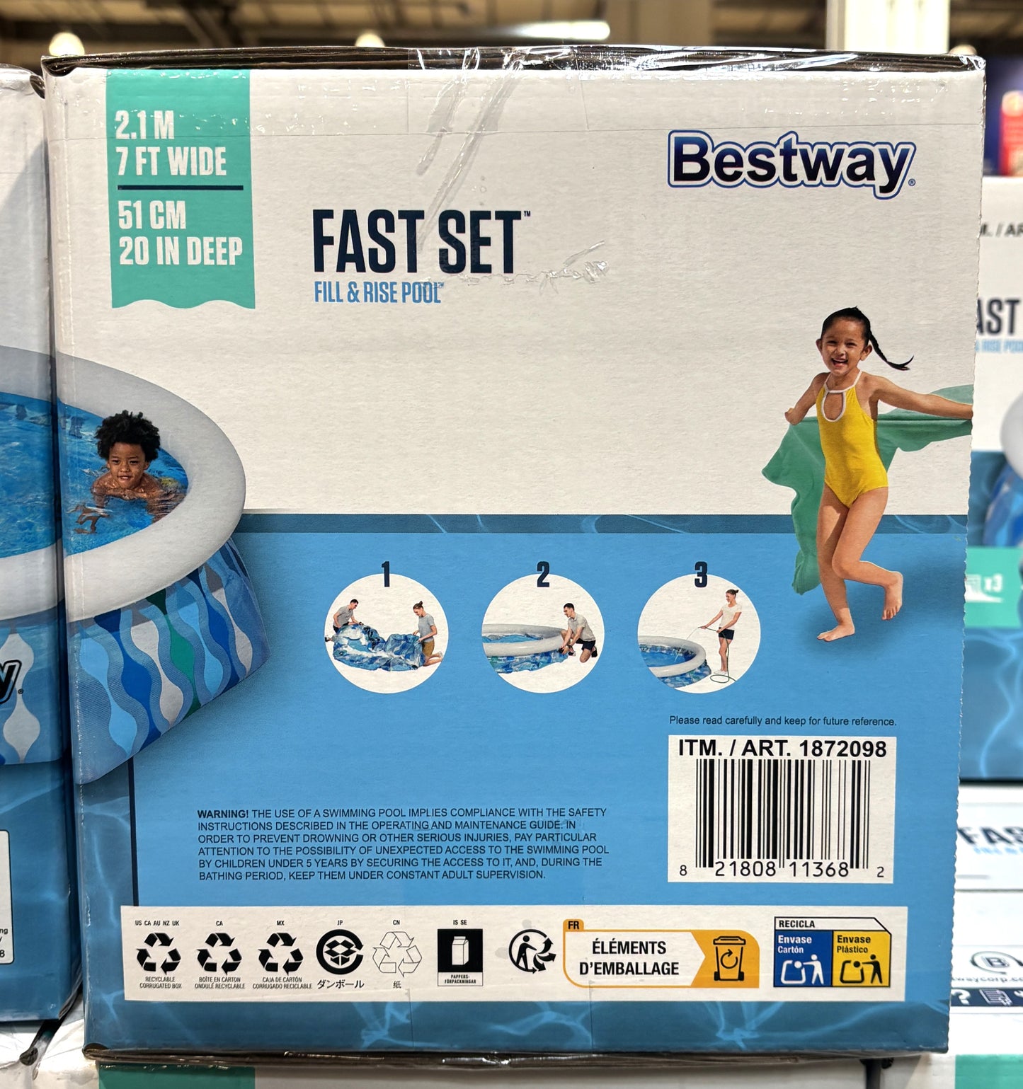 Bestway Fast Set™ Fill & Rise Pool (2.1m x 51cm)