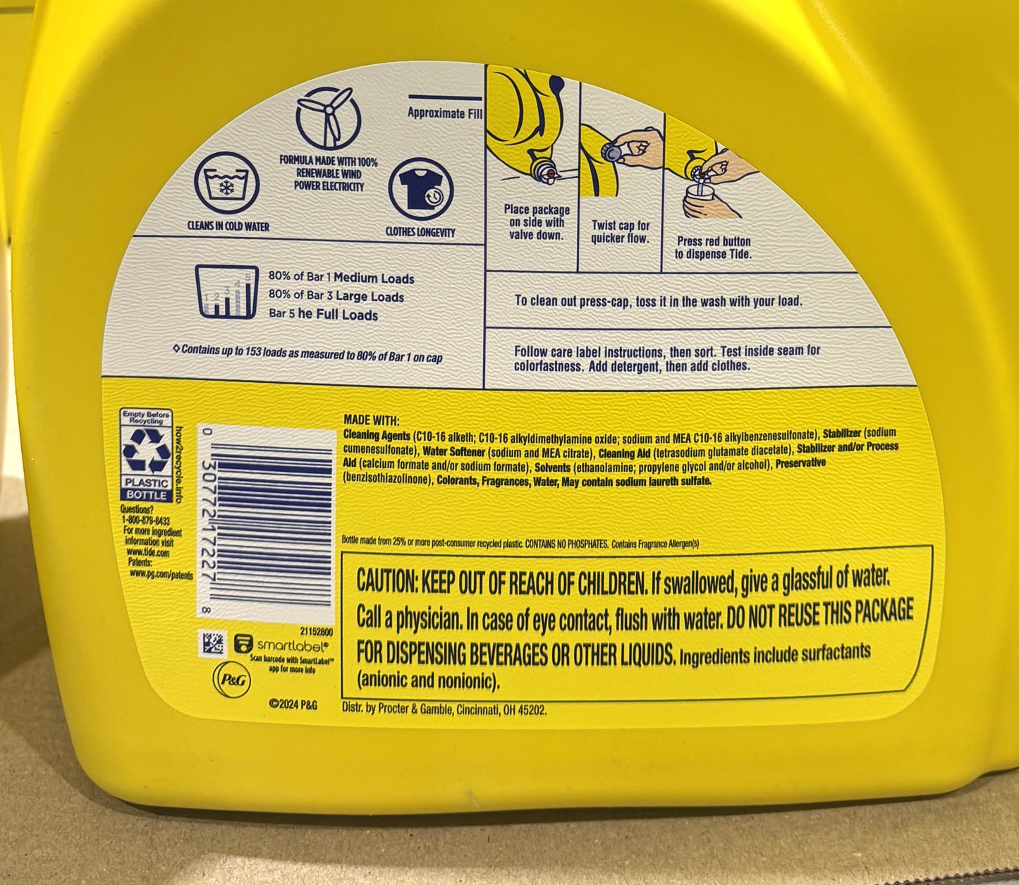 Tide Simply All-In-One Liquid Laundry Detergent (4.93L / 153 Loads)