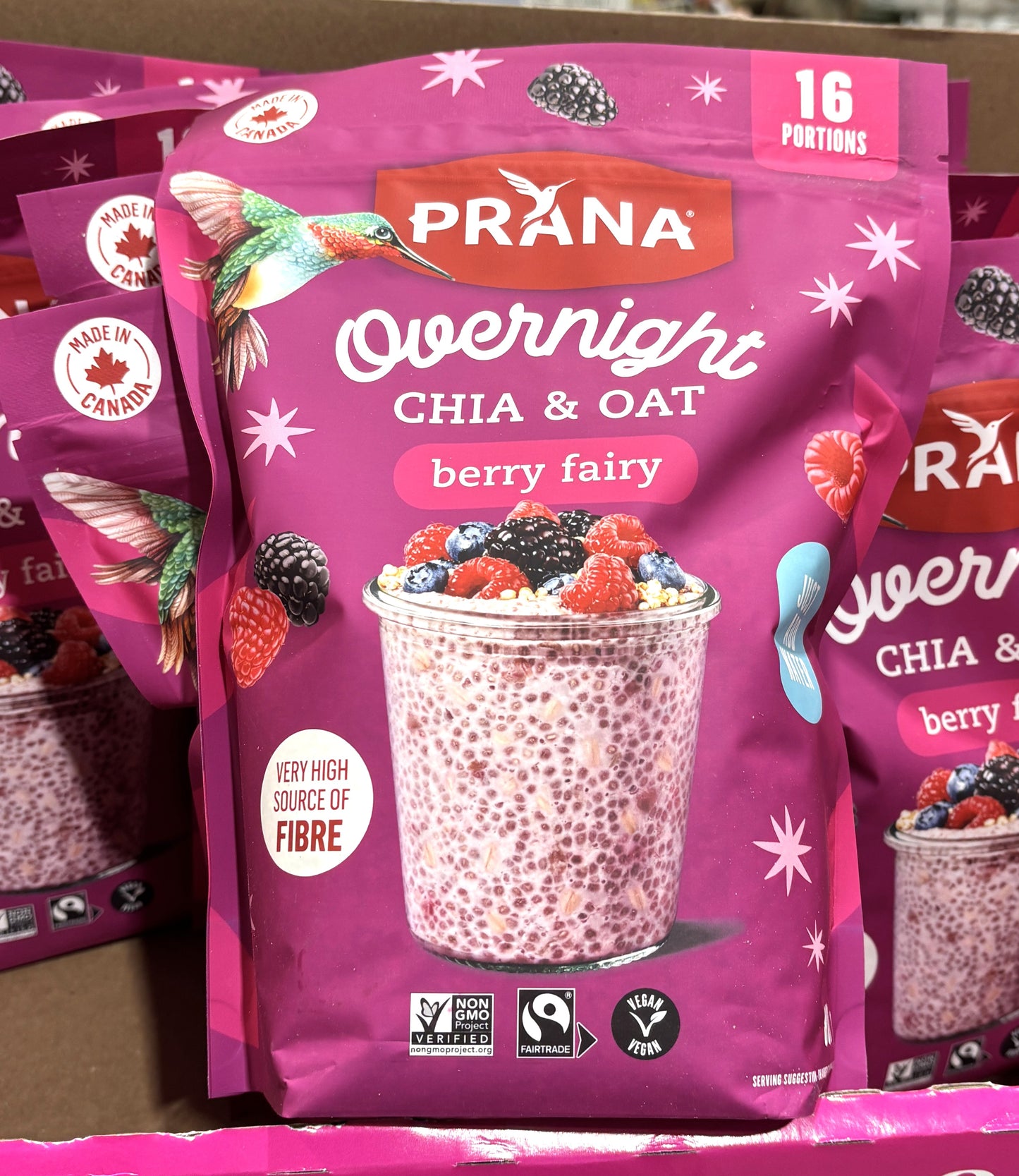 Prana Organic Overnight Chia & Oat - Berry Fairy (800g)