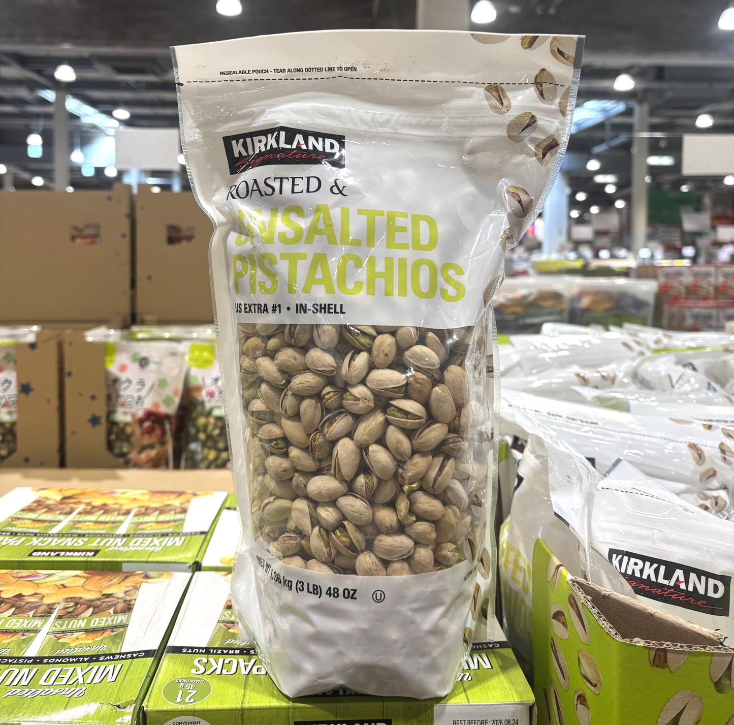 Kirkland Signature Unsalted Roasted Pistachios (In-Shell, 1.36kg)